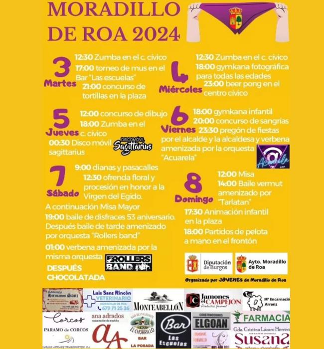 Cartel de fiestas de Moradillo de Roa 2024.