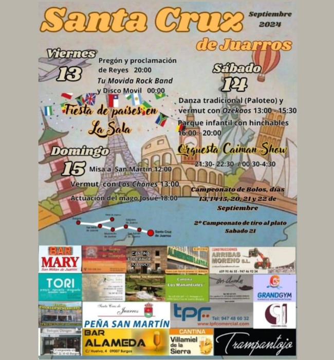 Cartel de fiestas de Santa Cruz de Juarros 2024.