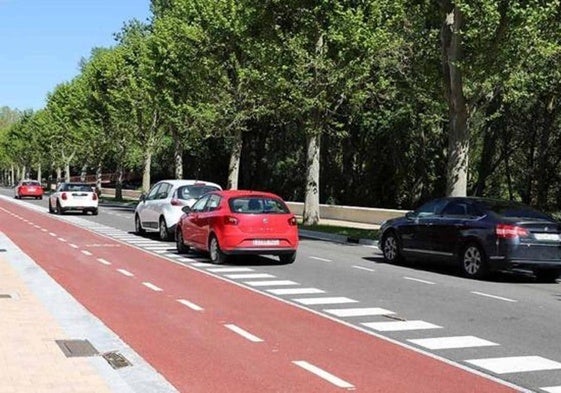 Un carril bici en Burgos.