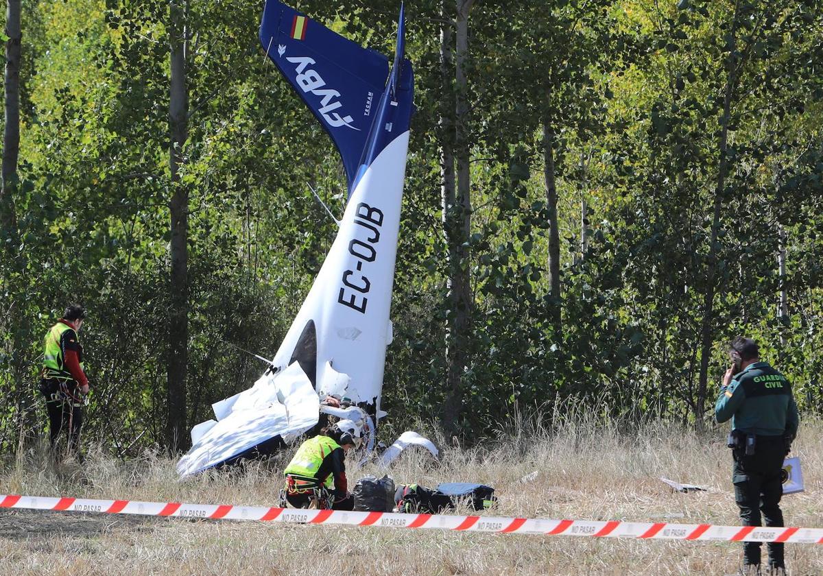 Imagen del accidente aéreo que le ha costado la vida a una alumna esta semana.