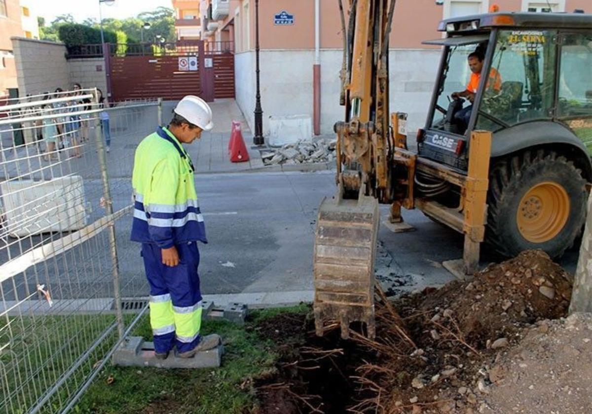 Imagen de archivo de unas obras en Burgos.