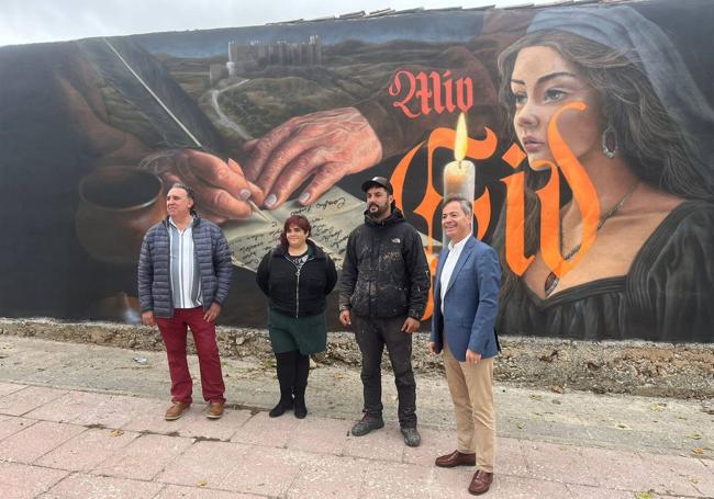 Presentación del mural en Cortes.