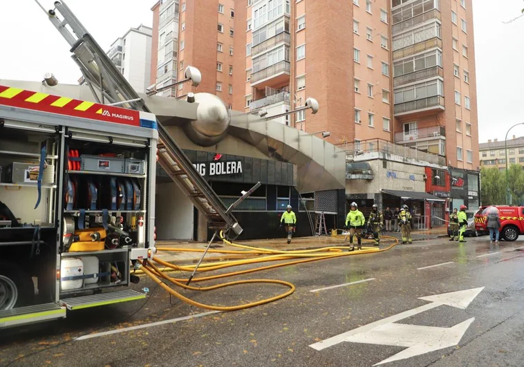 Incendio en la bolera de Burgos.