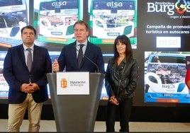 El presidente de la Diputación de Burgos, Borja Suárez, en la presentación de la campaña.