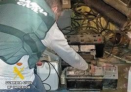 Imagen de algunas de las baterías recuperadas.