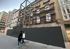 Vallado del inmueble en la parte de Almirante Bonifaz 6 que da a calle Moneda.