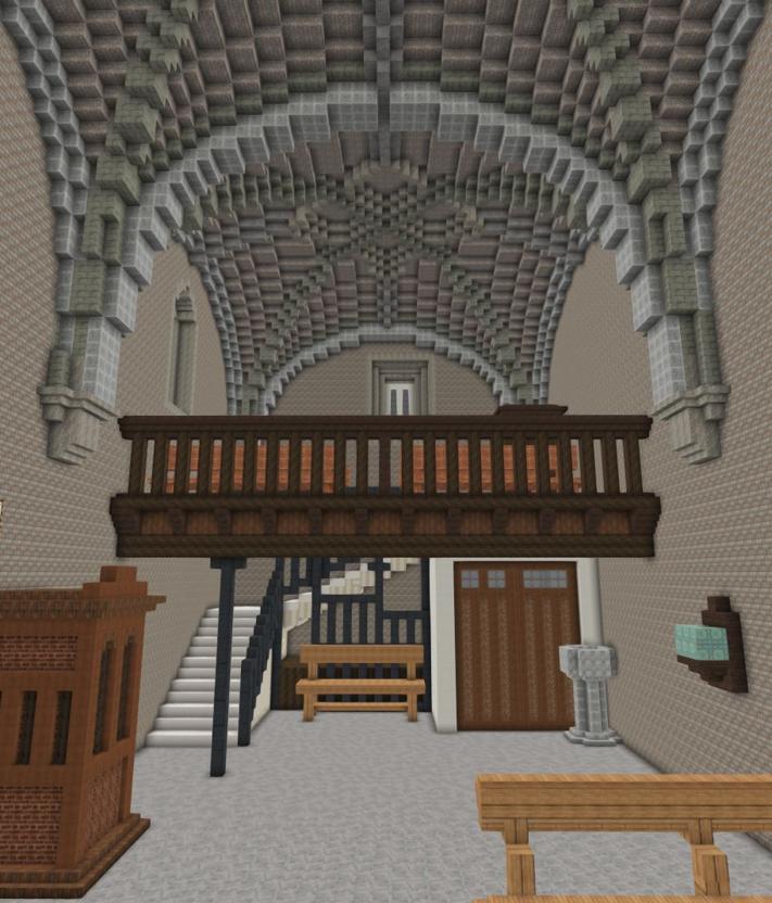 Imagen secundaria 2 - Detalles de la iglesia en Minecraft.