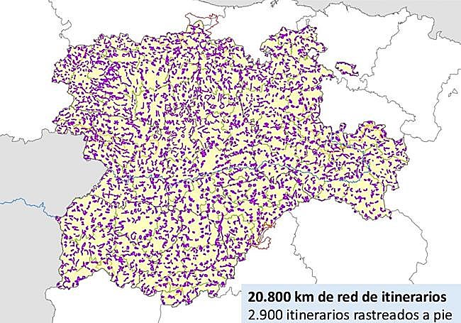 Itimerarios rastreados a pie por los agentes medio ambientales.