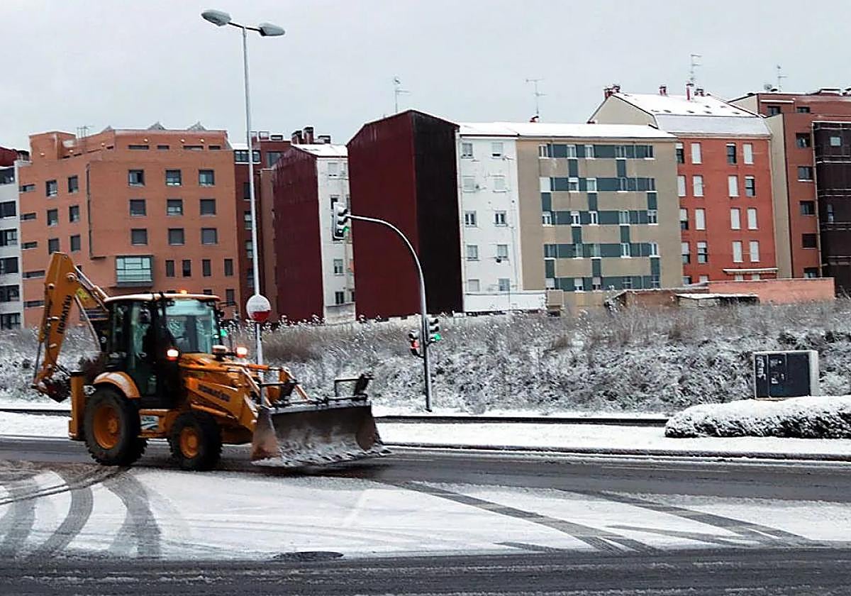 Imagen de una nevada en Burgos.