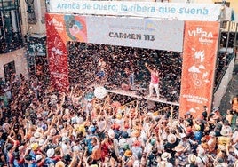 Imagen de un concierto del Sonorama en la plaza del Trigo.