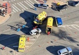 Imagen del accidente en Burgos.