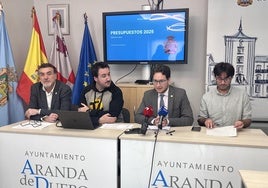 El alcalde de Aranda de Duero, Antonio Linaje, en la presentación de los presupuestos municipales.