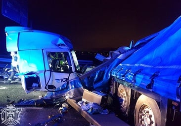 Excarcelan a un camionero tras accidentarse en Burgos