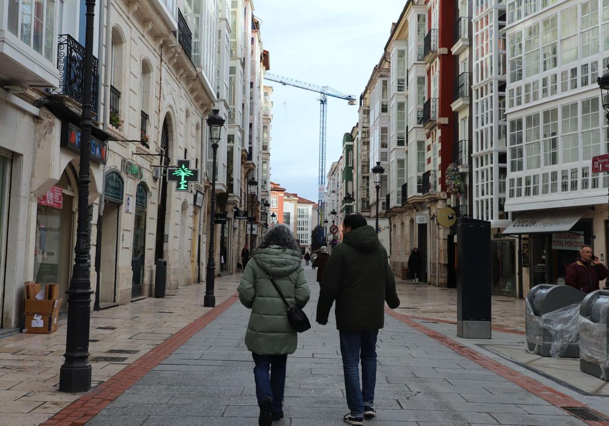 Calle Laín Calvo, en el centro de Burgos.