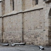 El viento derriba la chimenea de la iglesia de Santa María de Aranda