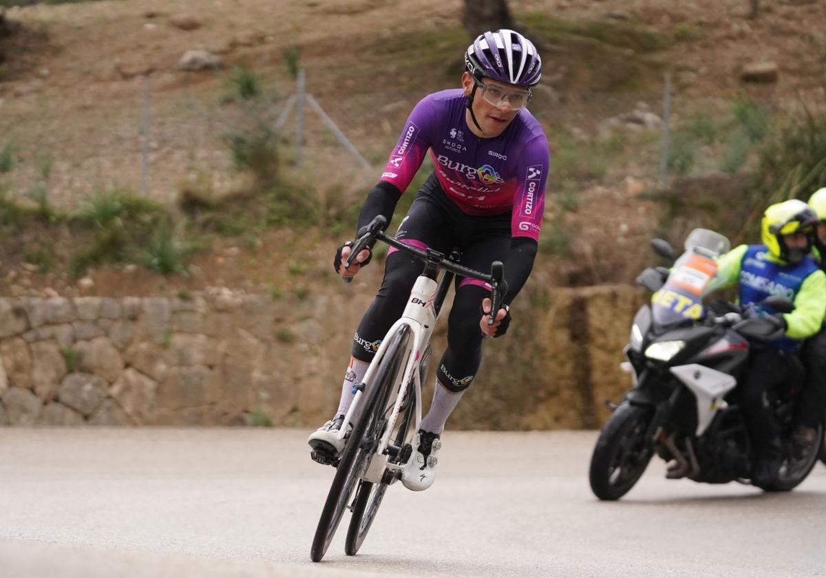 Hugo de la Calle, en el descenso del Coll de Sóller.