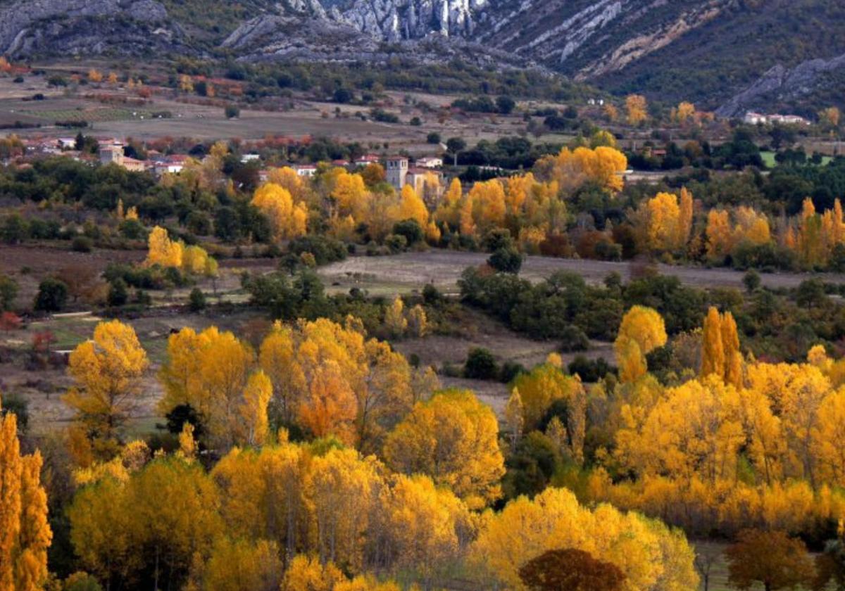 Vista de Quecedo, uno de los pueblos de Merindad de Valdivielso, en Burgos.