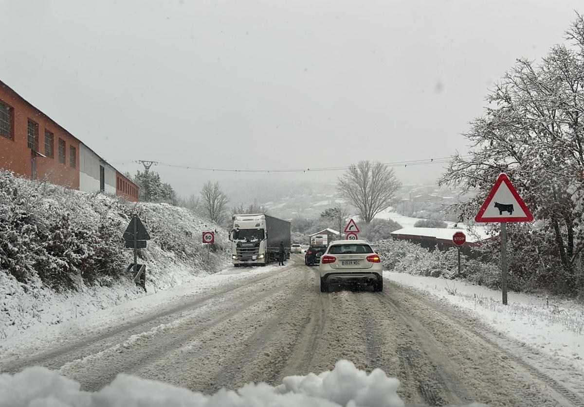 Nieve este viernes en la provincia de Burgos.