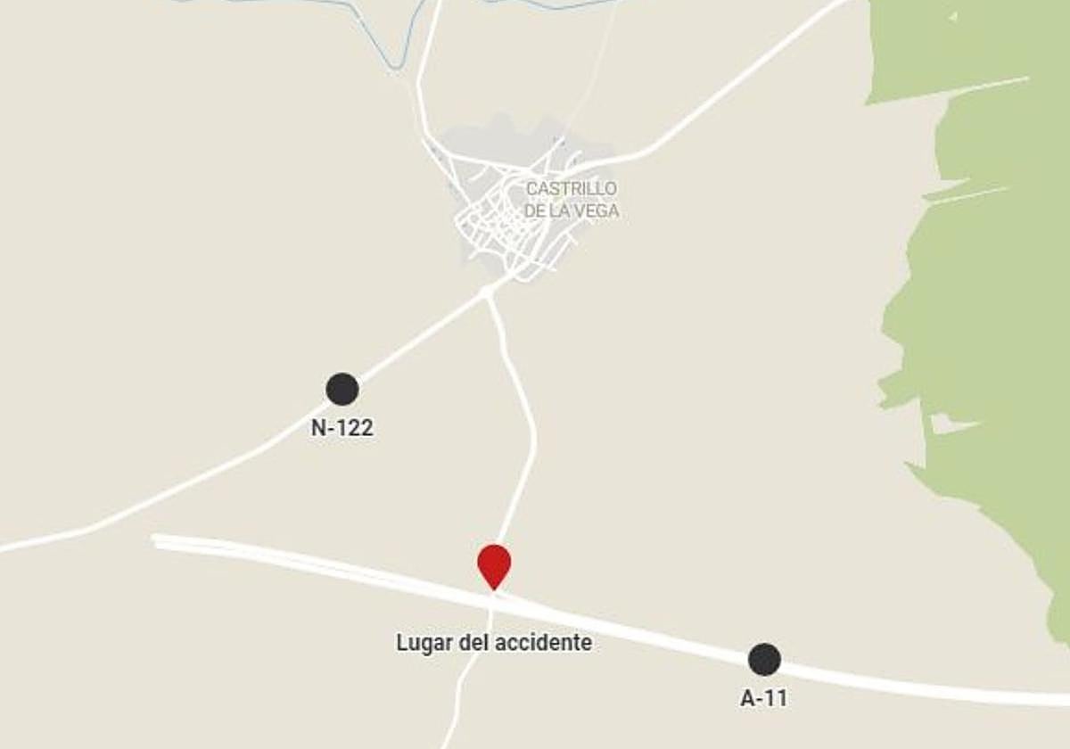 Mapa del lugar del accidente ocurrido en Burgos.