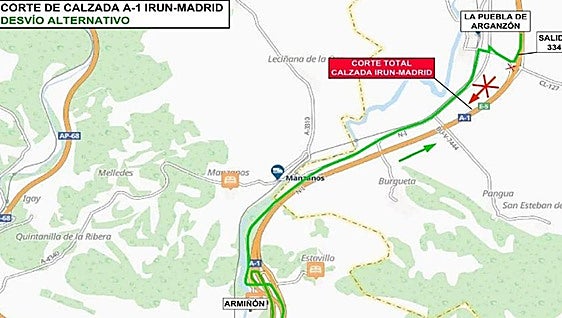 Corte total de un tramo de la A-1 en Burgos