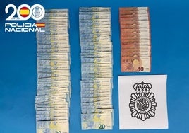 Dinero recuperado en Aranda de Duero, Burgos.