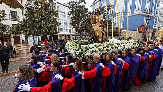 La lluvia cede y permite procesionar a la Borriquilla en Burgos