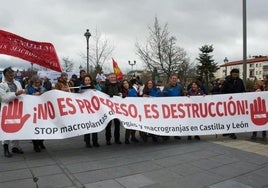 Manifestación contra las macrogranjas y las plantas de biogás en Valladolid.