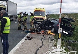 Imagen de uno de los accidentes más graves ocurridos durante la Semana Santa en las carreteras de Burgos.