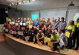 Profesionaes premiados en el Día de la Seguridad Privada.