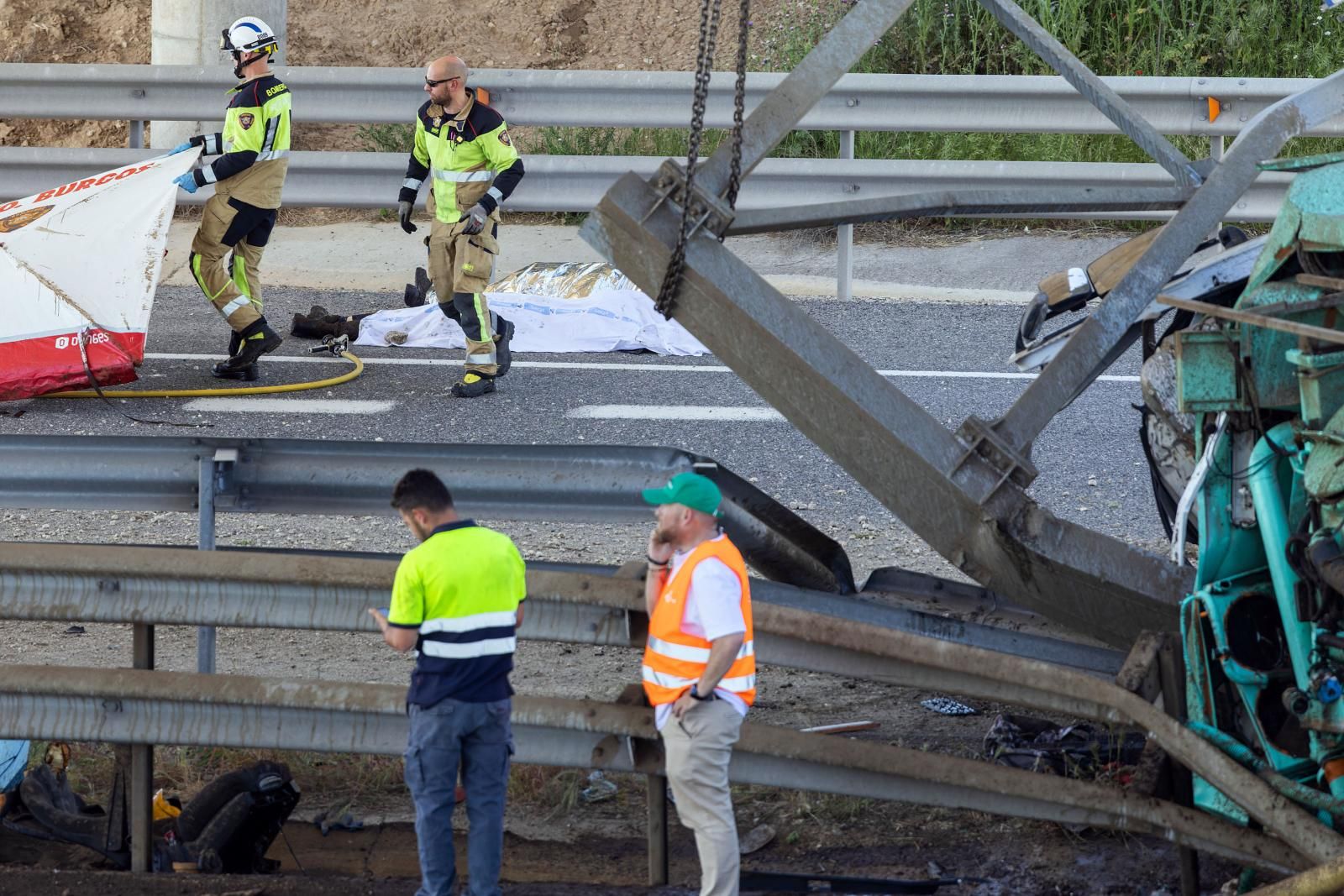Imágenes del accidente mortal en la circunvalación de Burgos