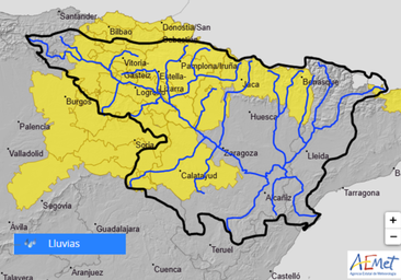Precaución en la provincia de Burgos ante el riesgo de crecidas súbitas por lluvias intensas