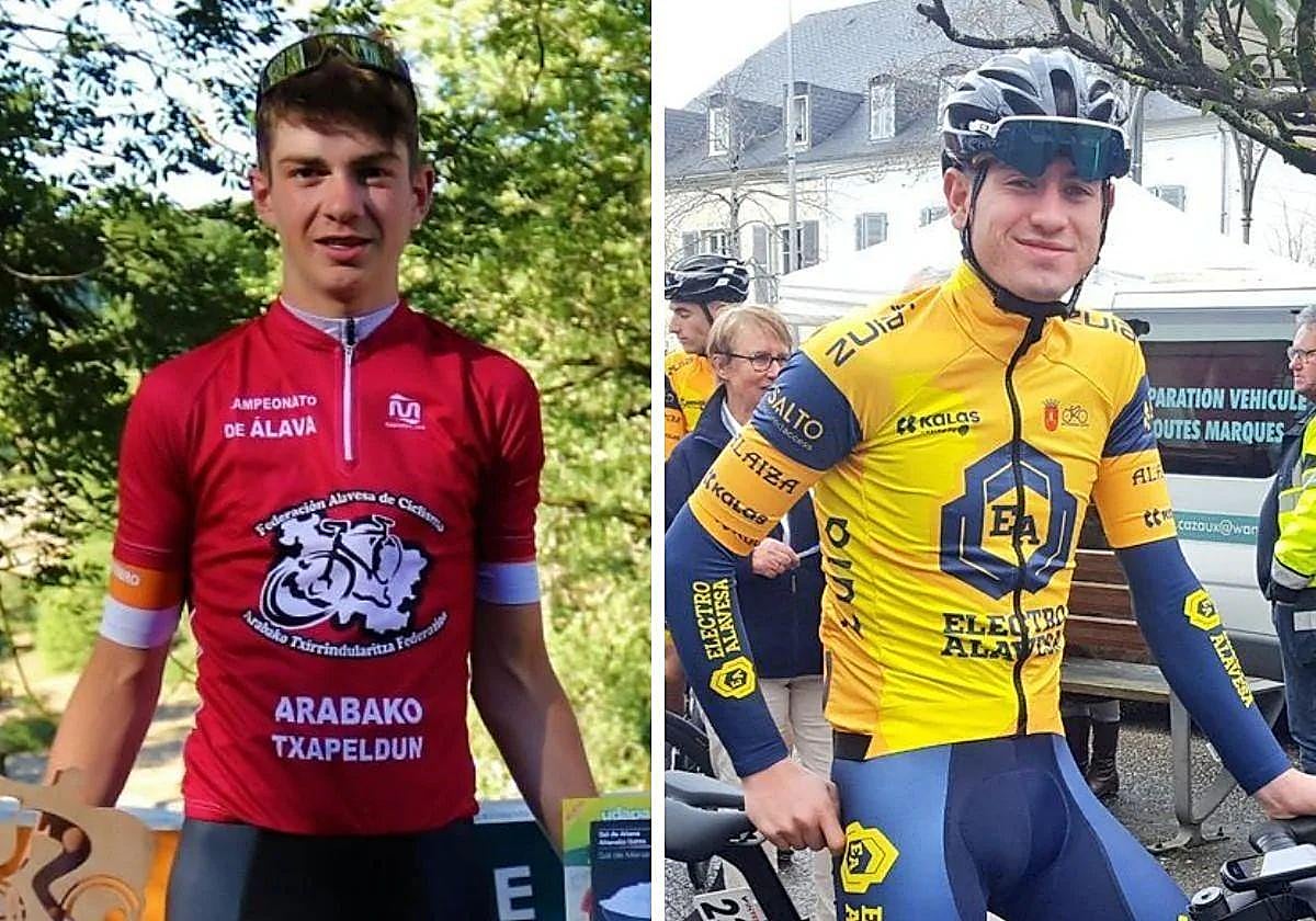 A la izquierda, el vitoriano Ibai Hoyos, y a la derecha, el joven de Alsasua, Mikel Regil, durante su etapa en el club Electroalavesa.