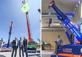 Algunas de las grúas de la presentación.