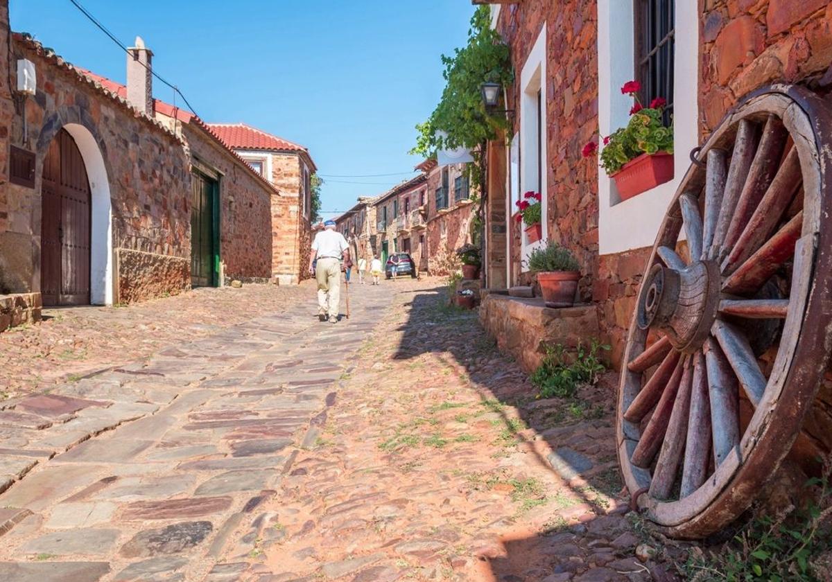 Vista de la localidad de Castrillo de los Polvazares, en la provincia de León.