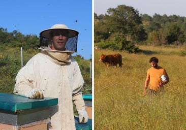 Los dos jóvenes que empiezan en la ganadería extensiva en un pueblo de Burgos
