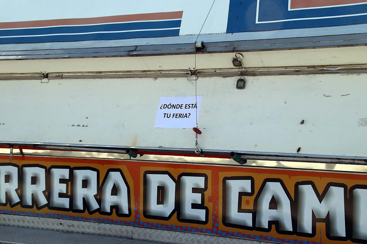 Así ha sido el cierre de protesta de la feria de atracciones de los Sampedros de Burgos