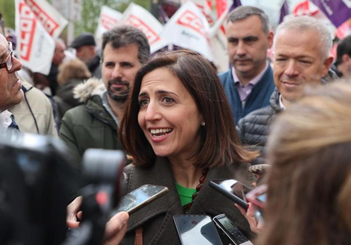 Esther Peña durante un acto en la ciudad de Burgos.