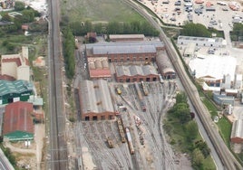 Imagen aérea de los talleres de Renfe en Miranda de Ebro.