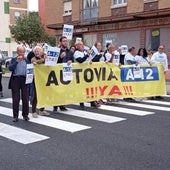Imagen de una movilización anterior en Belorado por la puesta en marcha de la A-12.