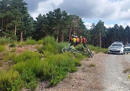 Rescate del ciclista herido en la provincia de Burgos.
