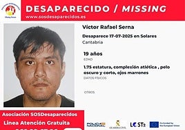 Cartel difundido por SOS Desaparecidos.