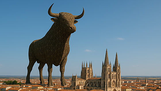 Así se vería el toro de 300 metros propuesto por Vox para Burgos