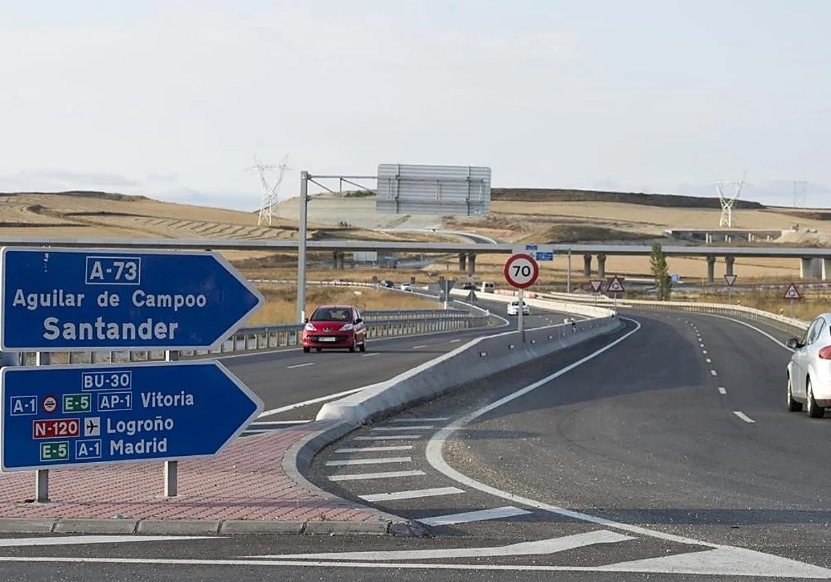 Accesos a un tramo de la autovía A-73.