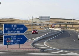Accesos a un tramo de la autovía A-73.