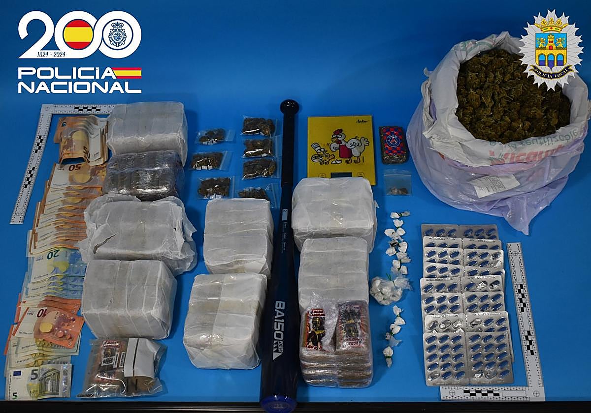 Hachís, marihuana y dinero en efectivo interceptado por Policía Nacional y Policía Local de Aranda