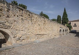Muro del Acueducto al que pertenece la roca que se intentó subastar.