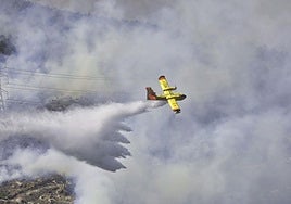 Incendio en la frontera de Galicia y Castilla y León en la localidad zamorana de Castromil.