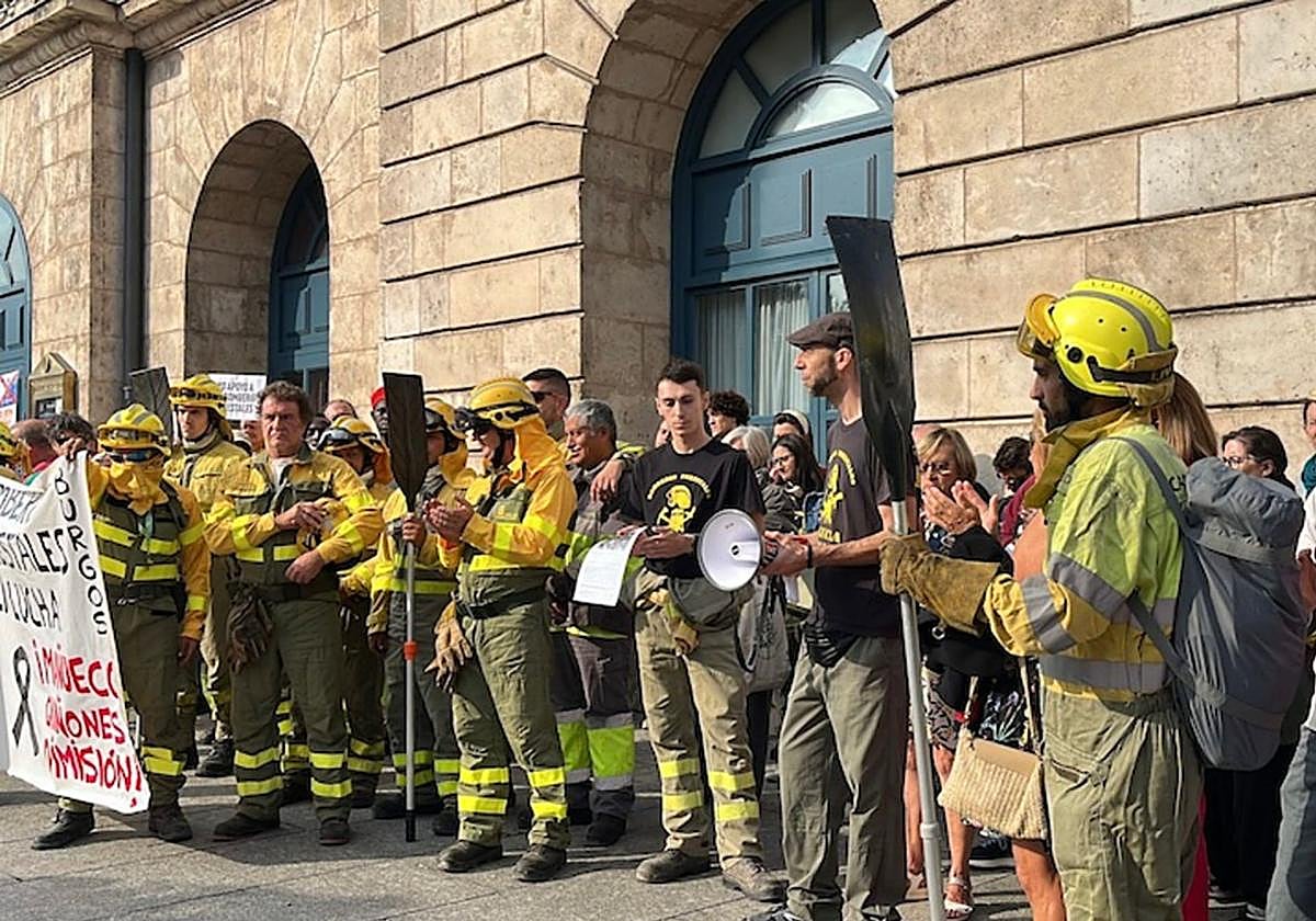 UN momento de la concentración de este jueves.