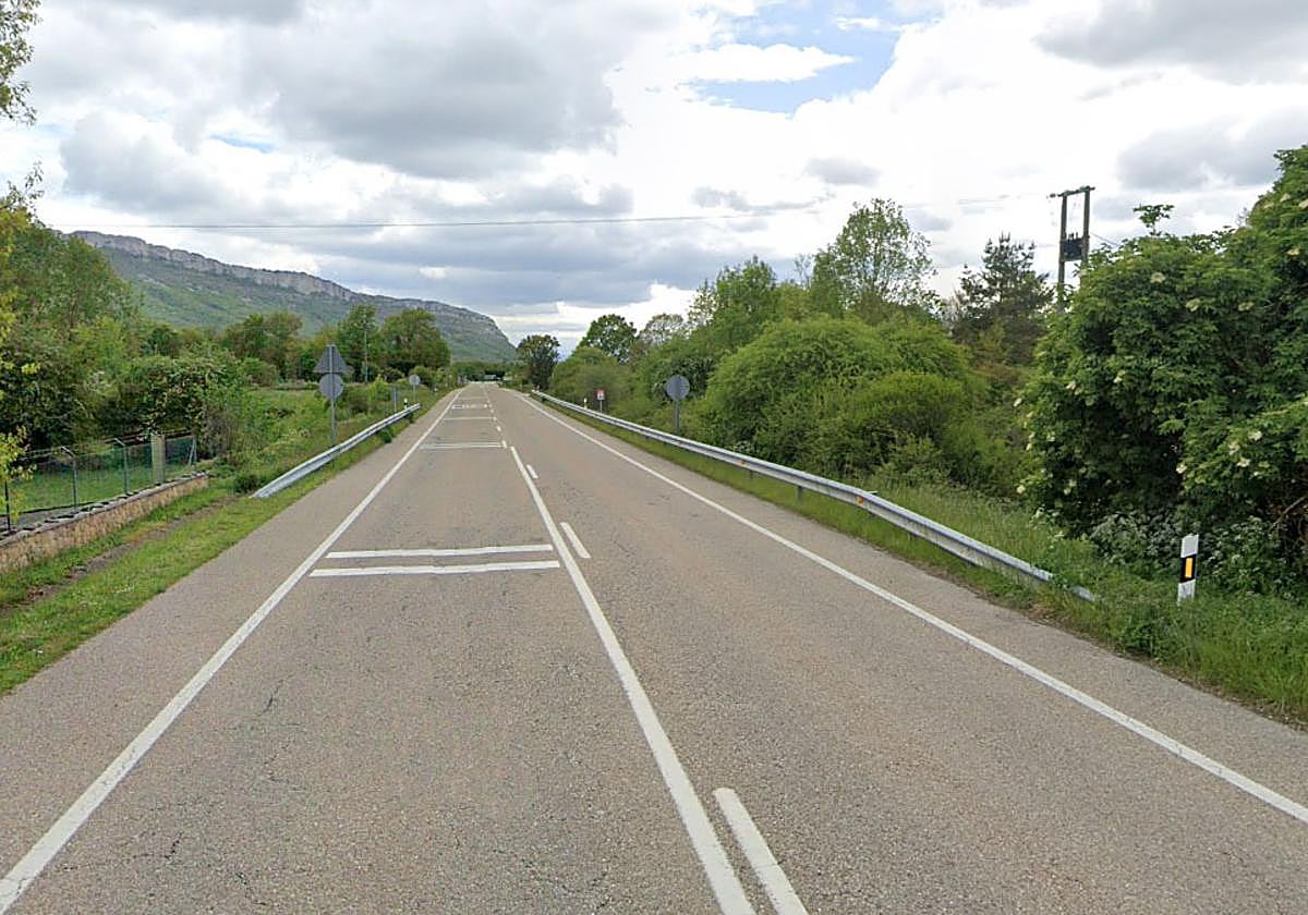 Imagen de la N-629 en el entorno de Bercedo.