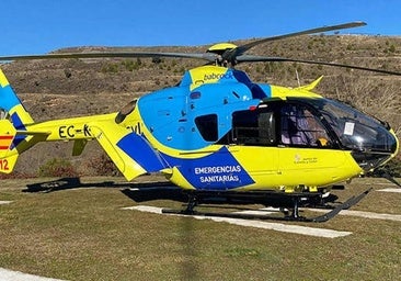 Trasladado en helicóptero un motorista en Burgos al salirse de la vía y caer por un desnivel